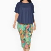 One Summer Nina Natural Fibre Flutter Sleeve Blouse in- Short Sleeve Tops | Sleeved Dress