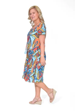 One Summer Nora Cotton Short Sleeve Tassel Dress in- Short Sleeved Dresses | Cotton Dresses