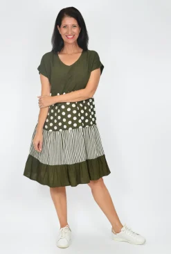 One Summer Rachel Short Sleeve Smock Dress in- Knee Length Dresses | Cotton Dresses