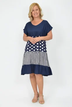 One Summer Rachel Short Sleeve Smock Dress in- Knee Length Dresses | Midi Dresses