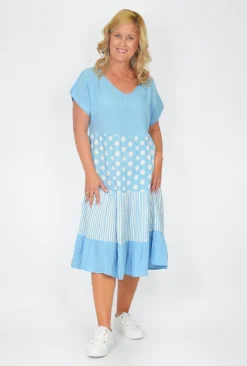 One Summer Rachel Short Sleeve Smock Dress in- Cotton Dresses | Midi Dresses