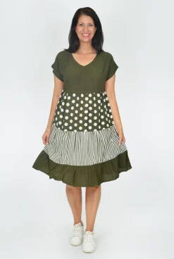 One Summer Rachel Short Sleeve Smock Dress in- Knee Length Dresses | Cotton Dresses