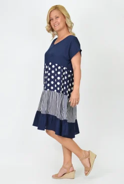 One Summer Rachel Short Sleeve Smock Dress in- Knee Length Dresses | Midi Dresses