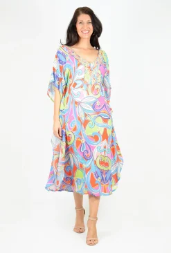 Escape Rihanna Kaftan in Multicolour- Midi Dresses | Long Dresses