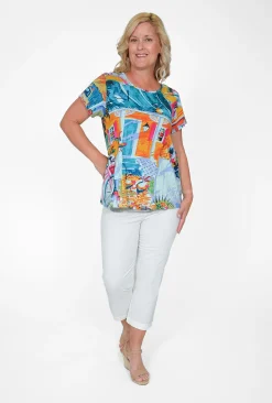 Orientique Romy Cotton Cotton Essential Tee in- Cotton Tops | Short Sleeve Tops