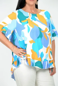 New U Collection Rosie Ruffle Sleeve Top- Short Sleeve Tops | Sleeved Dress