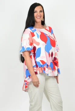 New U Collection Rosie Ruffle Sleeve Top- Short Sleeve Tops | Sleeved Dress