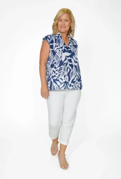 Orientique Ruth Organic Cotton Cap Sleeve Top in- Cotton Tops | Organic Cotton Clothing