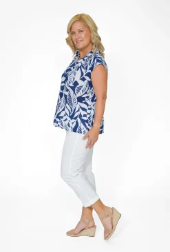 Orientique Ruth Organic Cotton Cap Sleeve Top in- Cotton Tops | Organic Cotton Clothing