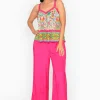 Escape Ryan Rayon Wide Leg Pant in Fuchsia Pink-Women Womens Pants
