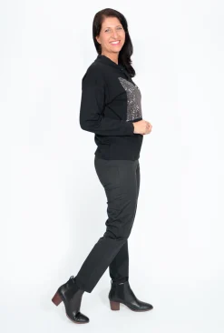 Orientique Sue Knit Jumper in Black- Cardigans & Jumpers | Long Sleeved Tops
