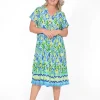 One Summer Sylvia Cotton Short Sleeve Dress in- Knee Length Dresses | Cotton Dresses