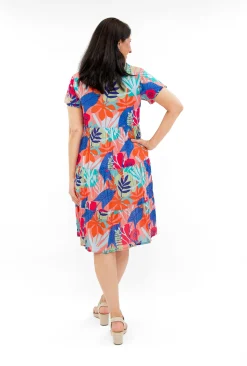 One Summer Sylvia Cotton Short Sleeve Dress in- Cotton Dresses | Knee Length Dresses