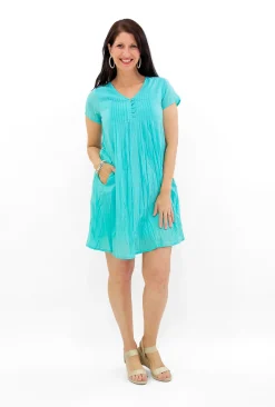 One Summer Tessa Cotton Short Sleeve Dress in- Short Sleeved Dresses | Cotton Dresses