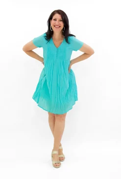 One Summer Tessa Cotton Short Sleeve Dress in- Short Sleeved Dresses | Cotton Dresses