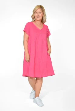 One Summer Tessa Cotton Short Sleeve Dress in- Short Sleeved Dresses | Cotton Dresses