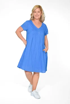 One Summer Tessa Cotton Short Sleeve Dress in- Short Sleeved Dresses | Cotton Dresses
