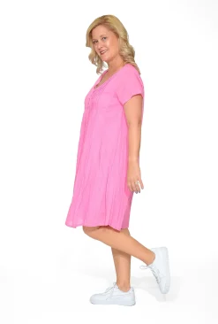 One Summer Tessa Cotton Short Sleeve Dress in- Short Sleeved Dresses | Cotton Dresses