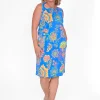 Orientique Twiggy Cotton Blend Shift Dress in- Cotton Dresses | Knee Length Dresses