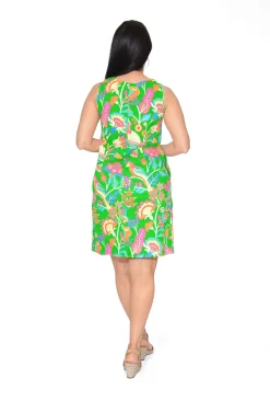Orientique Twiggy Cotton Blend Shift Dress in- Cotton Dresses | Above Knee Dresses