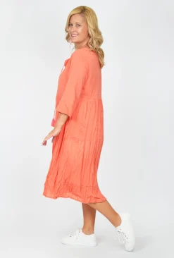 One Summer Wendy 3/4 Sleeve Dress in- Long Sleeved Dresses | Cotton Dresses