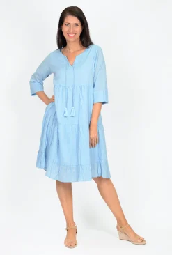 One Summer Wendy 3/4 Sleeve Dress in- Long Sleeved Dresses | Knee Length Dresses
