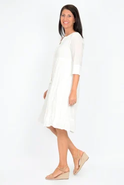 One Summer Wendy Cotton 3/4 Sleeve Dress in- Knee Length Dresses | Cotton Dresses