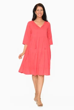 One Summer Wendy Cotton Sleeve Dress in- Cotton Dresses | Sleeved Dress