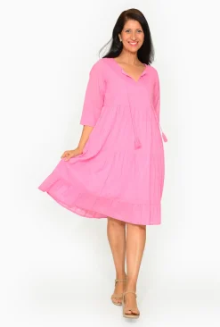 One Summer Wendy Cotton Sleeve Dress in- Long Sleeved Dresses | Cotton Dresses