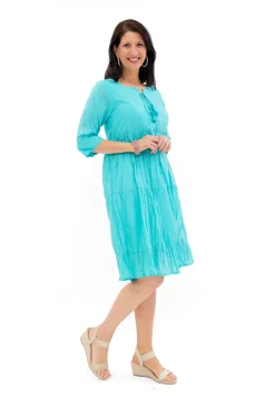 One Summer Wendy Cotton Sleeve Dress in- Cotton Dresses | Knee Length Dresses