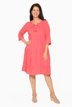 One Summer Wendy Cotton Sleeve Dress in- Cotton Dresses | Sleeved Dress