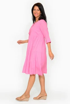 One Summer Wendy Cotton Sleeve Dress in- Long Sleeved Dresses | Cotton Dresses